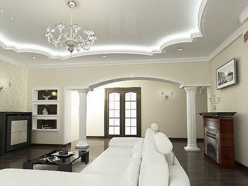 Красивый потолок из гипсокартона : 100 фото идей дизайна