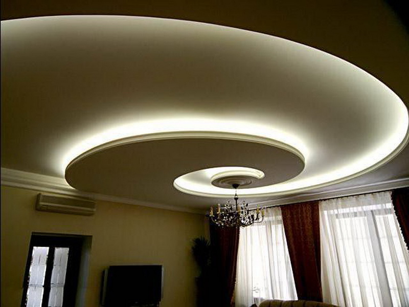 Красивый потолок из гипсокартона : 100 фото идей дизайна