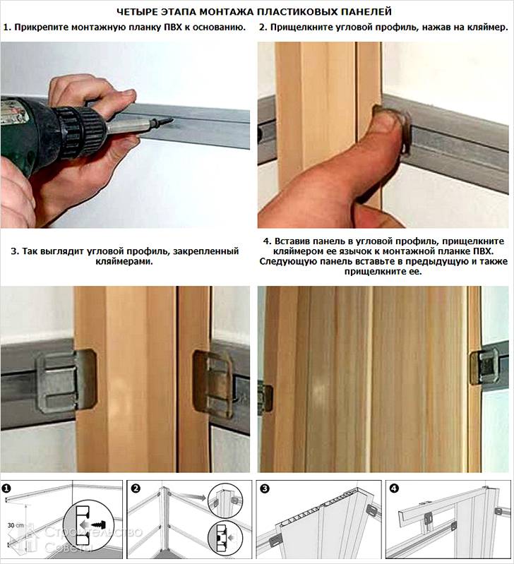 Этапы монтажа панелей